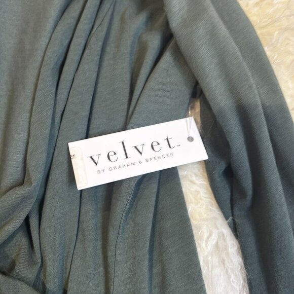 Velvet by Graham & Spencer Surplice Wrap Top in Sage Green | Women's Size Medium - Picture 3 of 5